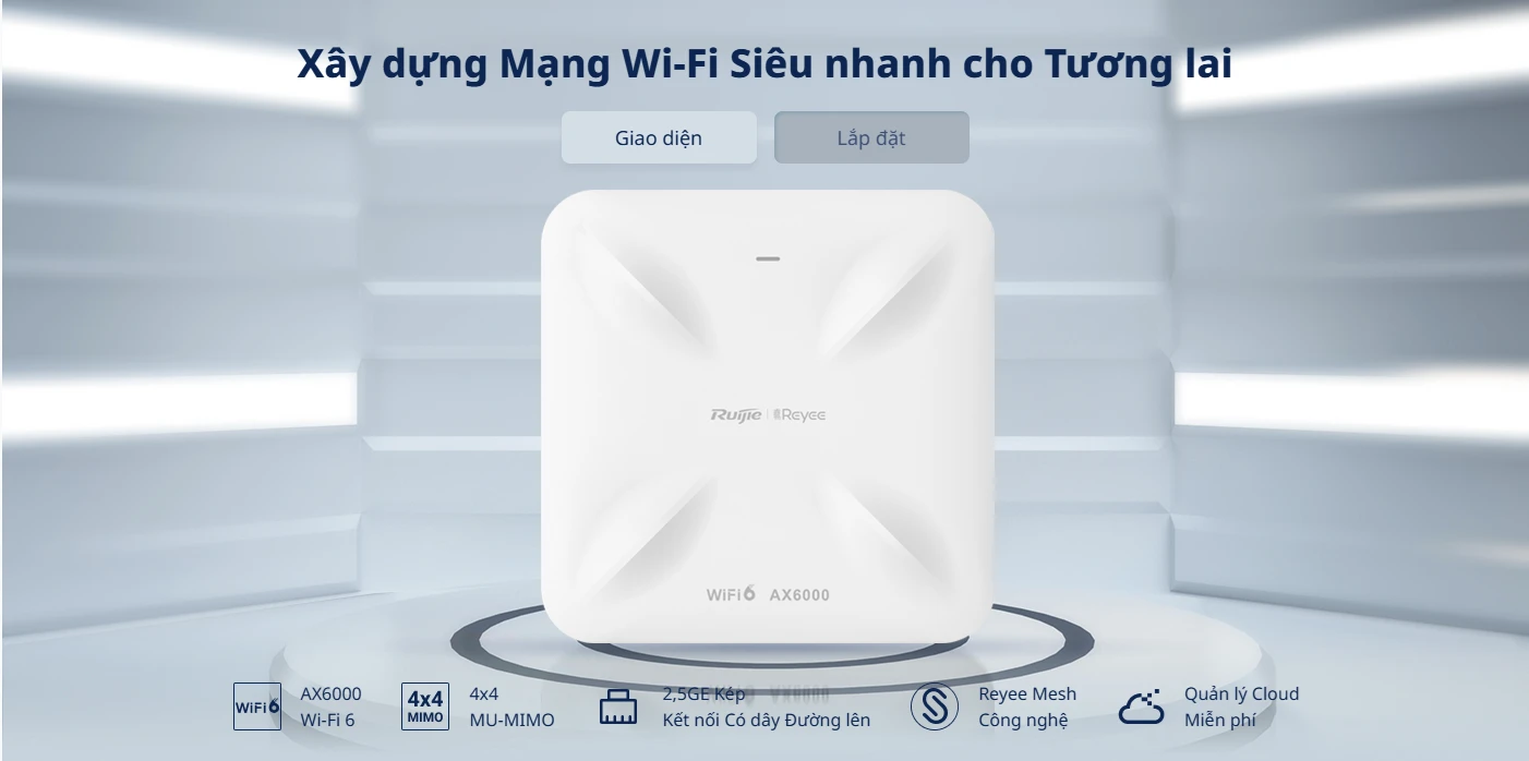 RG-RAP2260(H), Thiết bị Access point WiFi 6 ốp trần