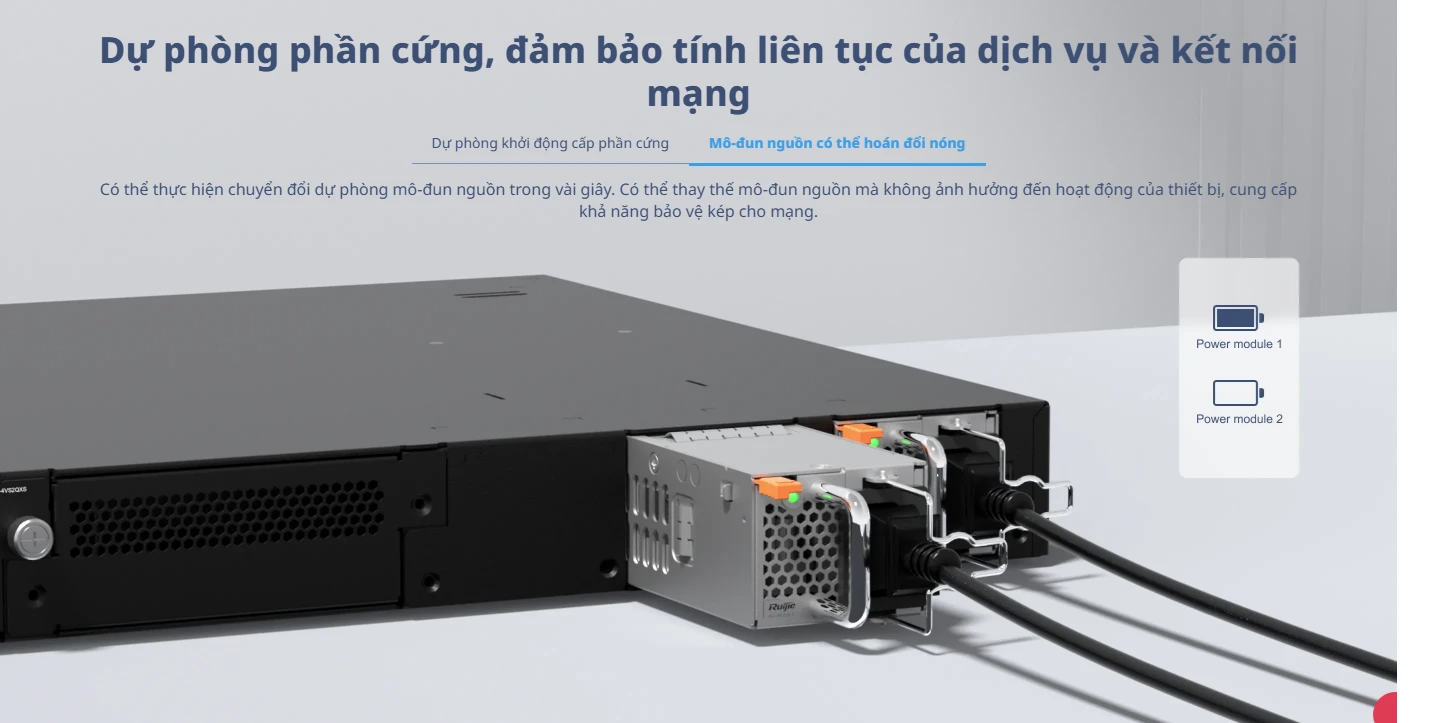 RG-S5760C-48GT4XS-X, Bộ chuyển mạch lõi hoặc tổng hợp lớp 3 cho doanh nghiệp 48 cổng, liên kết ngược 4 cổng 10GE