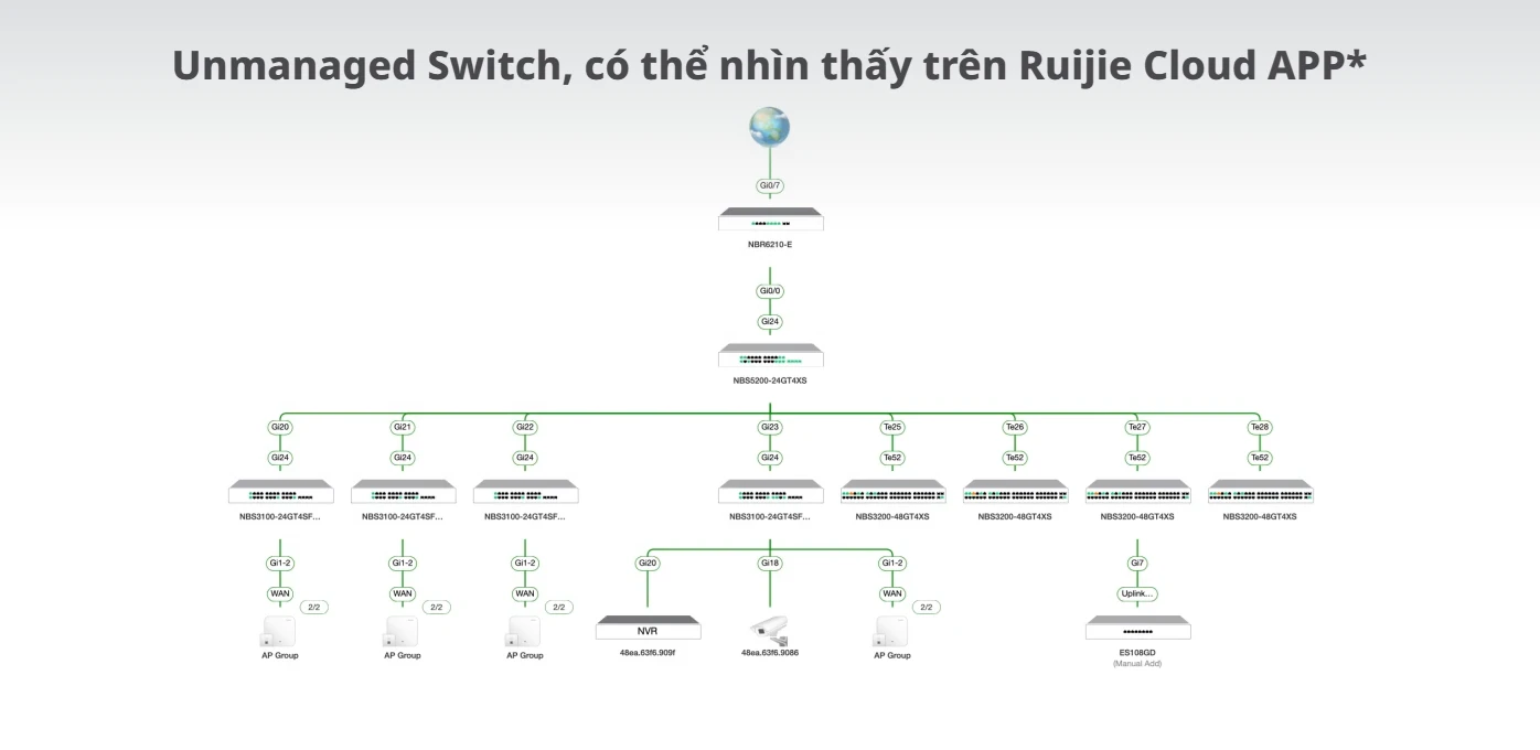 RG-ES116G, Bộ chuyển mạch không được quản lý 16 cổng 10/100/1000Mbps