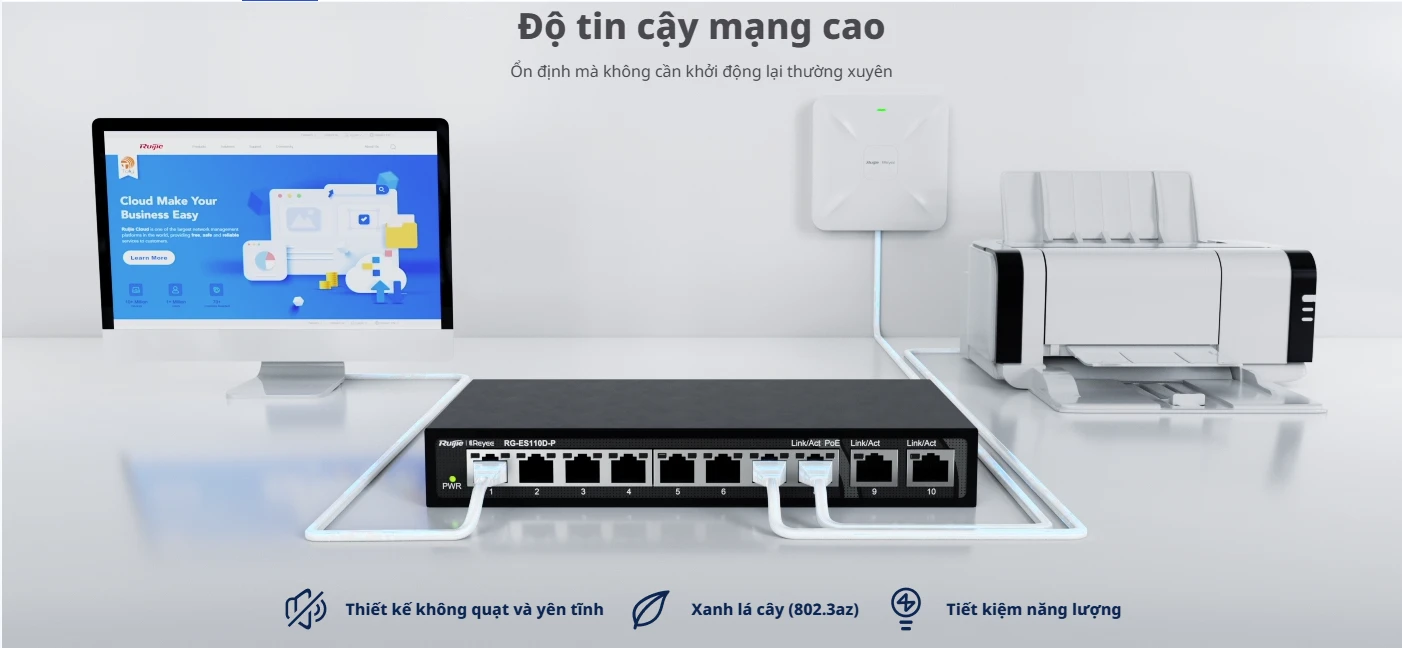 RG-ES105GD, Bộ chuyển mạch không được quản lý 5 cổng 10/100/1000Mbps