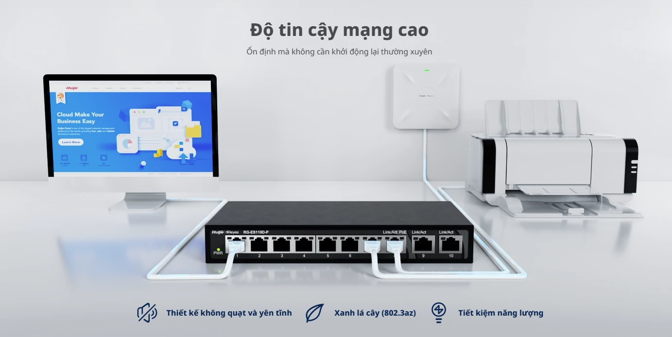 RG-ES118GS-P, Công tắc PoE 18 cổng 10/100/1000Mbps