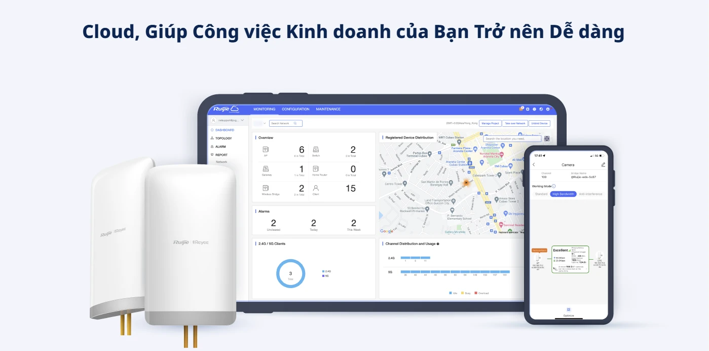 RG-EST350 V2,Cầu nối không dây 802.11ac 5KM luồng kép 5 GHZ dòng RG-EST350 V2 5GHz Dual-stream 802.1
