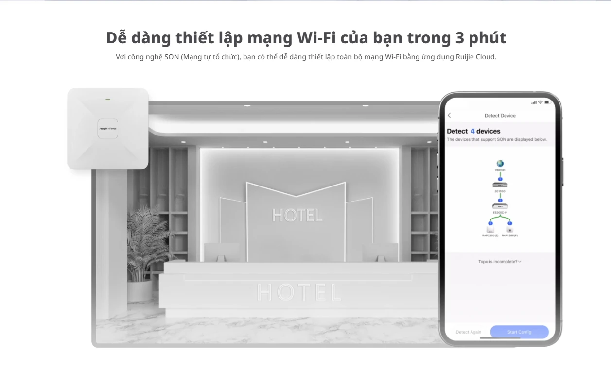 RG-RAP2200(F) | Thiết bị Access point WiFi ốp trần