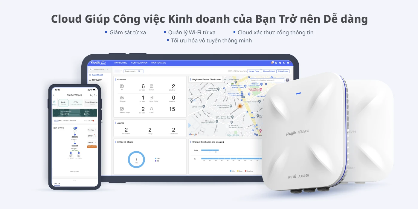 RG-RAP6260(H), Thiết bị Access point lắp đặt ngoài trời Wifi 6 gắn trần/ tường