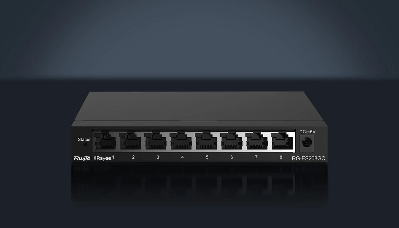 RG-ES208GC, Bộ chuyển mạch không PoE được quản lý trên nền tảng đám mây thông minh Gigabit 8 cổng