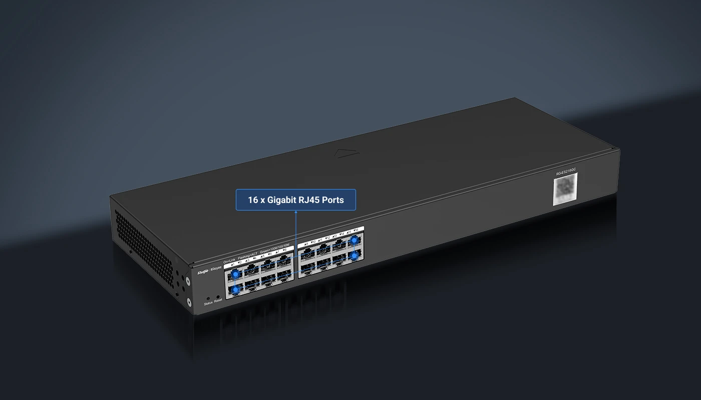 RG-ES216GC-V2, Bộ chuyển mạch không PoE được quản lý trên nền tảng đám mây thông minh Gigabit 16 cổng
